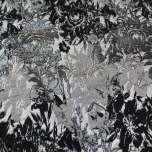 Μπροκάρ γκρι με μαύρο φάρδος 1.50